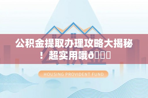 亭湖公积金提取办理攻略大揭秘！超实用哦😉